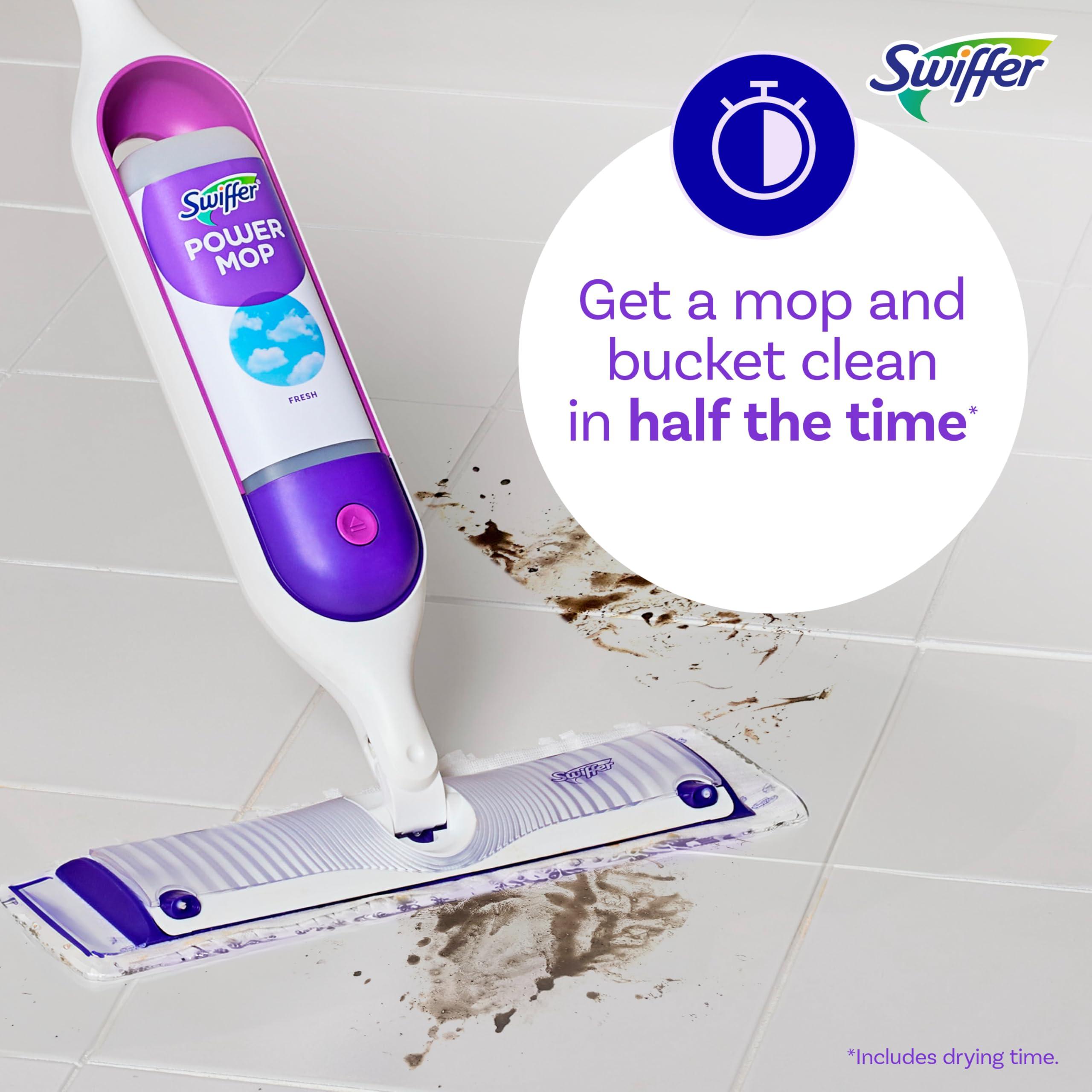 Swiffer Swiffer PowerMop Multi-Surface Mop Kit for Floor Cleaning, Includes PowerMop, 2 Mopping Pad Refills, 1 Cleaning Solution with Fresh Scent and 2 Batteries