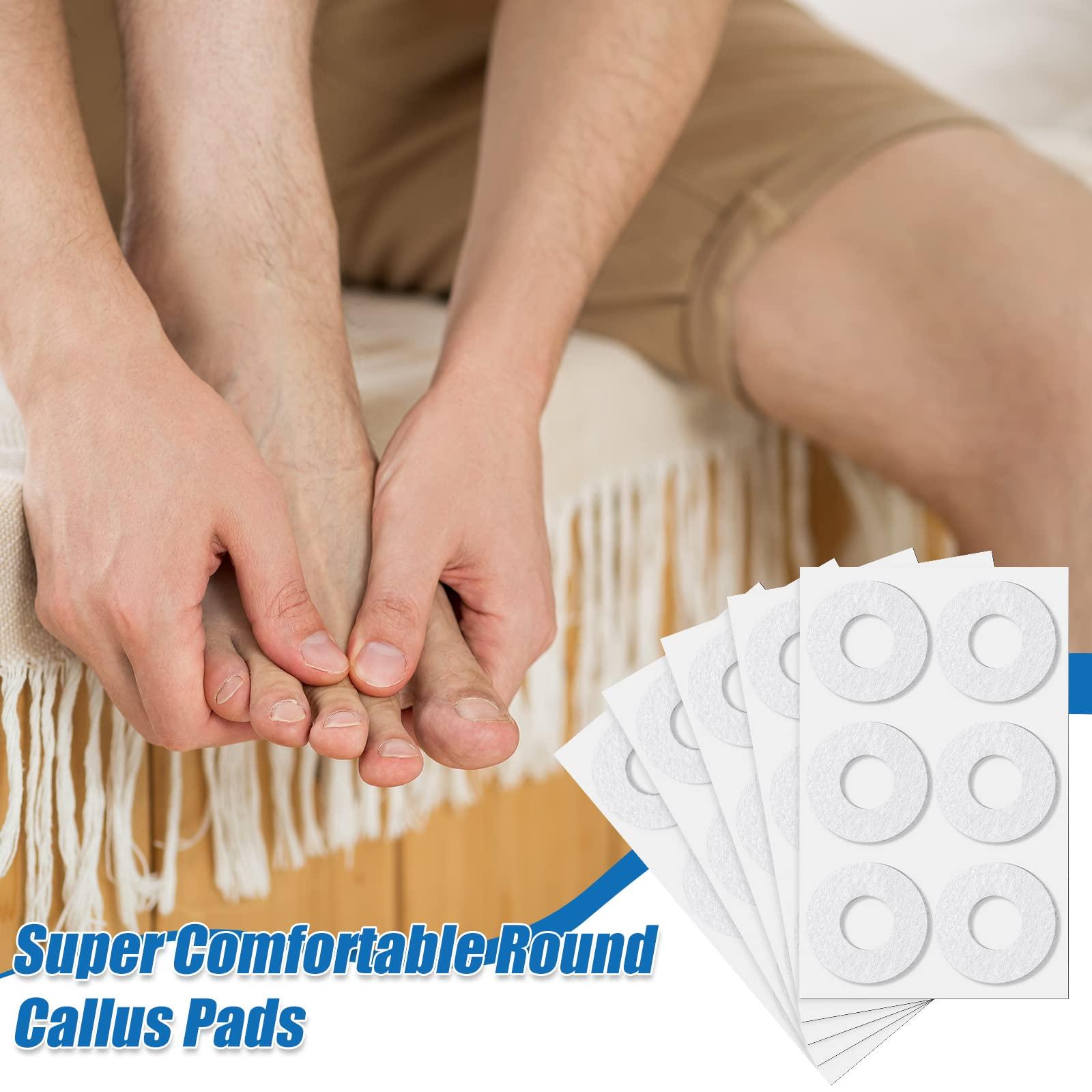 Nuanchu Nuanchu 150 Pcs Callus Cushions Callus Pads for Bottom of Foot Round Corn Cushions Pads for Feet Soft Adhesive Felt Corn Pads for Ball and Side of Foot, Pain Relief from Shoe