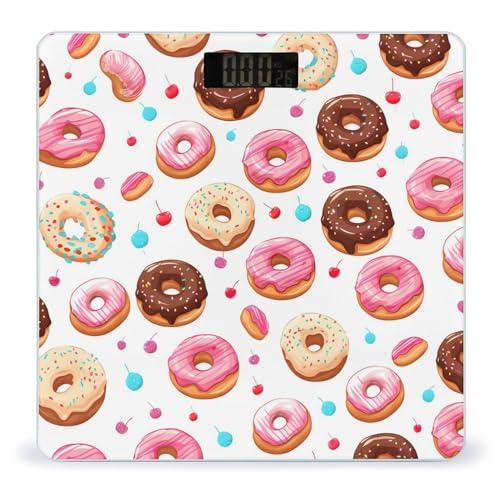 LJFABKY Donut Dood and Cherry Scale for Body Weight Smart Accurate Digital Bathroom Scale with Easy Read LCD, style