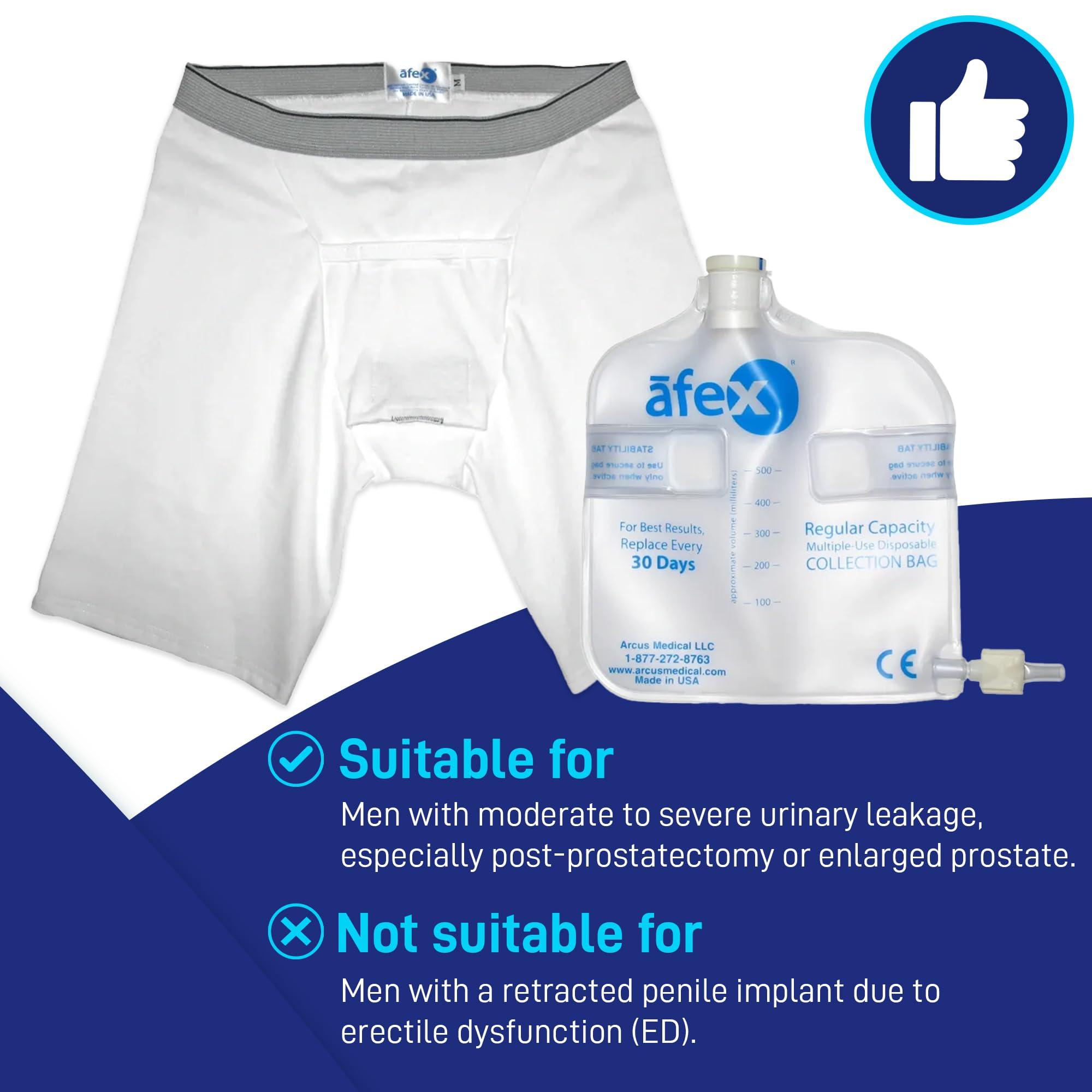 Arcus Medical Afex Management System for Male Incontinence with High Receptacle Recommended for Active Daytime use XXXLarge Waist