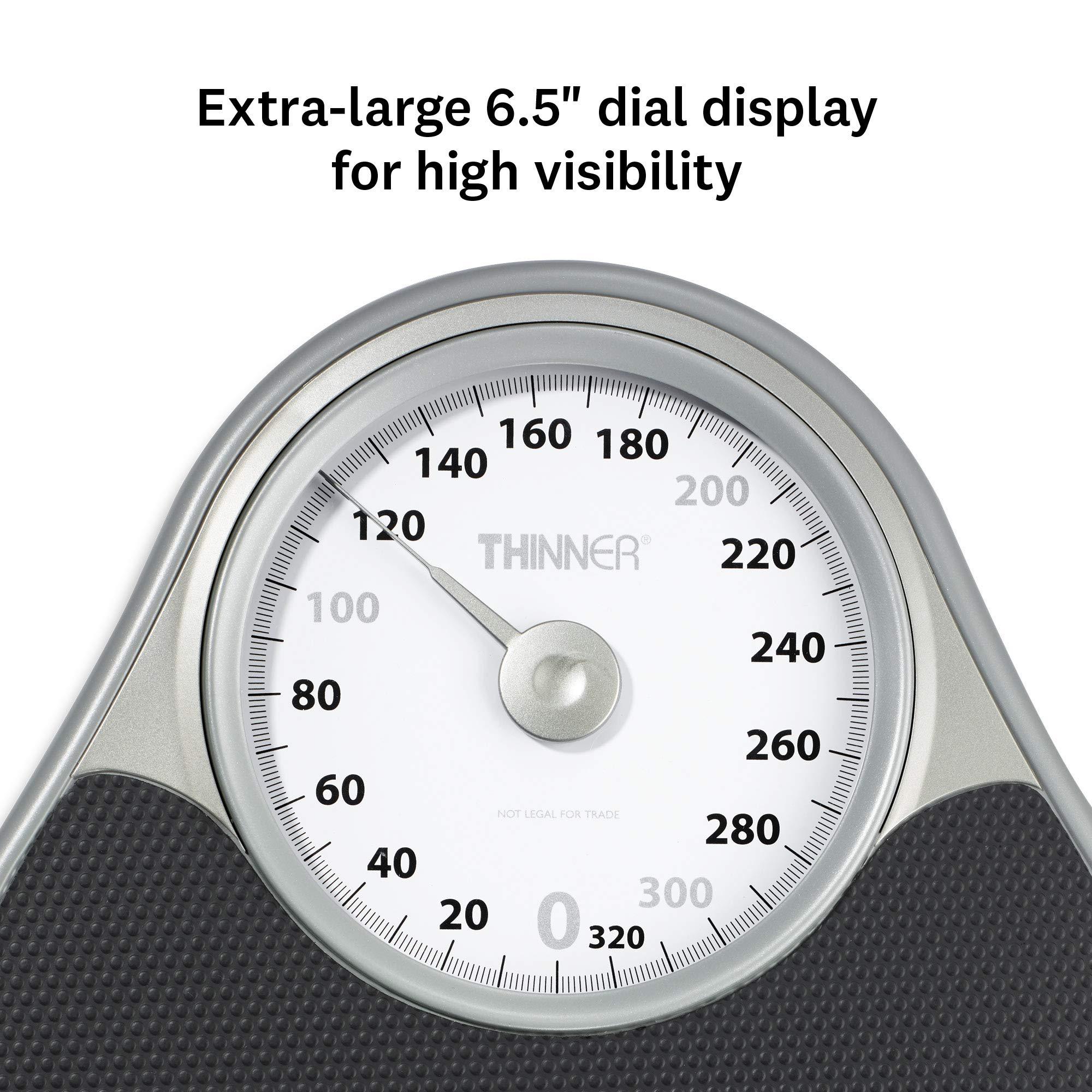 Conair Thinner by Conair Scale for Body Weight, Analog Bathroom Scale in Black