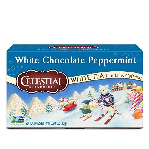 Celestial Seasonings Celestial Seasonings White Tea, White Chocolate Peppermint, Contains Caffeine, 20 Tea Bags (Pack of 6)