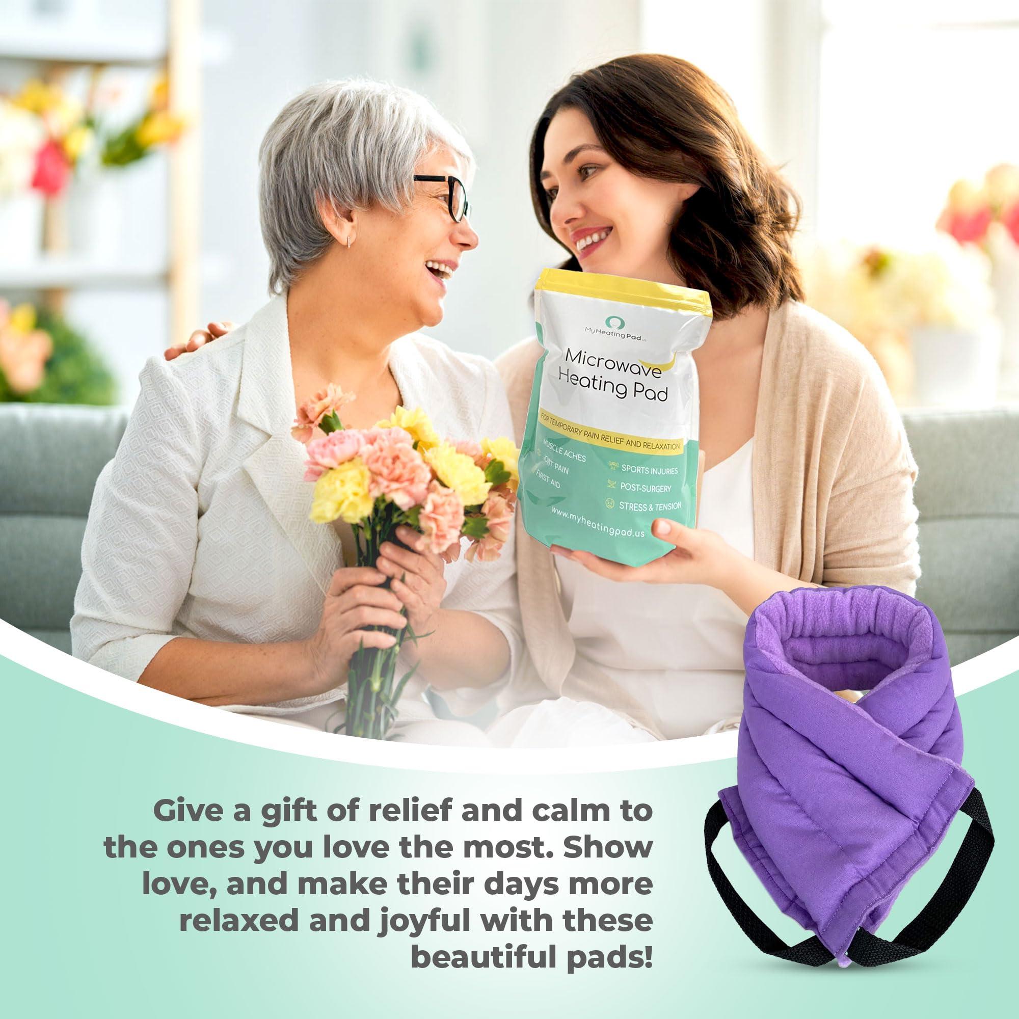 MY HEATING PAD Microwavable Heating Pads for Lower Back, Neck, and Shoulder Pain Relief - Moist Microwave Heating Pad for Muscles and Joints - Microwave Hot Pack Heat Pad for Cramps -2 Heat Pack Purple