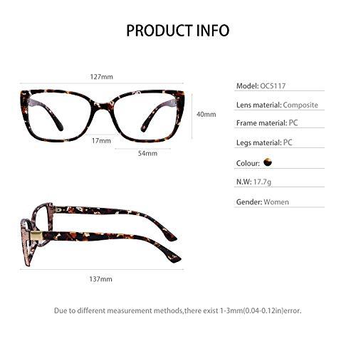 OCCI CHIARI OCCI CHIARI Reading Glasses 5.0 for Women Cateye Readers 0 100 150 200 250 300 350 400 500 600 (Demi, 5.0)
