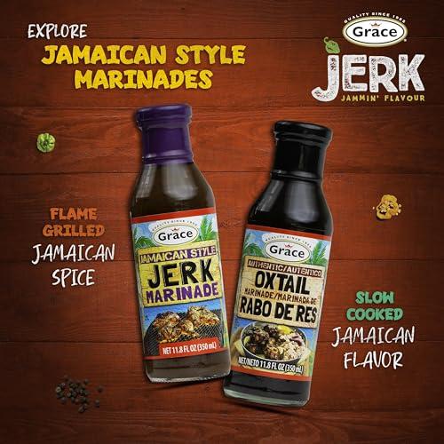 Grace Grace Jamaican Jerk Marinade Sauce 11.8oz - 2 Pack Jamaican Jerk Seasoning Marinade for Jerk Chicken Marinade Oxtail Seasoning Fish & Vegetables - Jerk Seasoning Jamaican Style - Caribbean Jerk Sauce