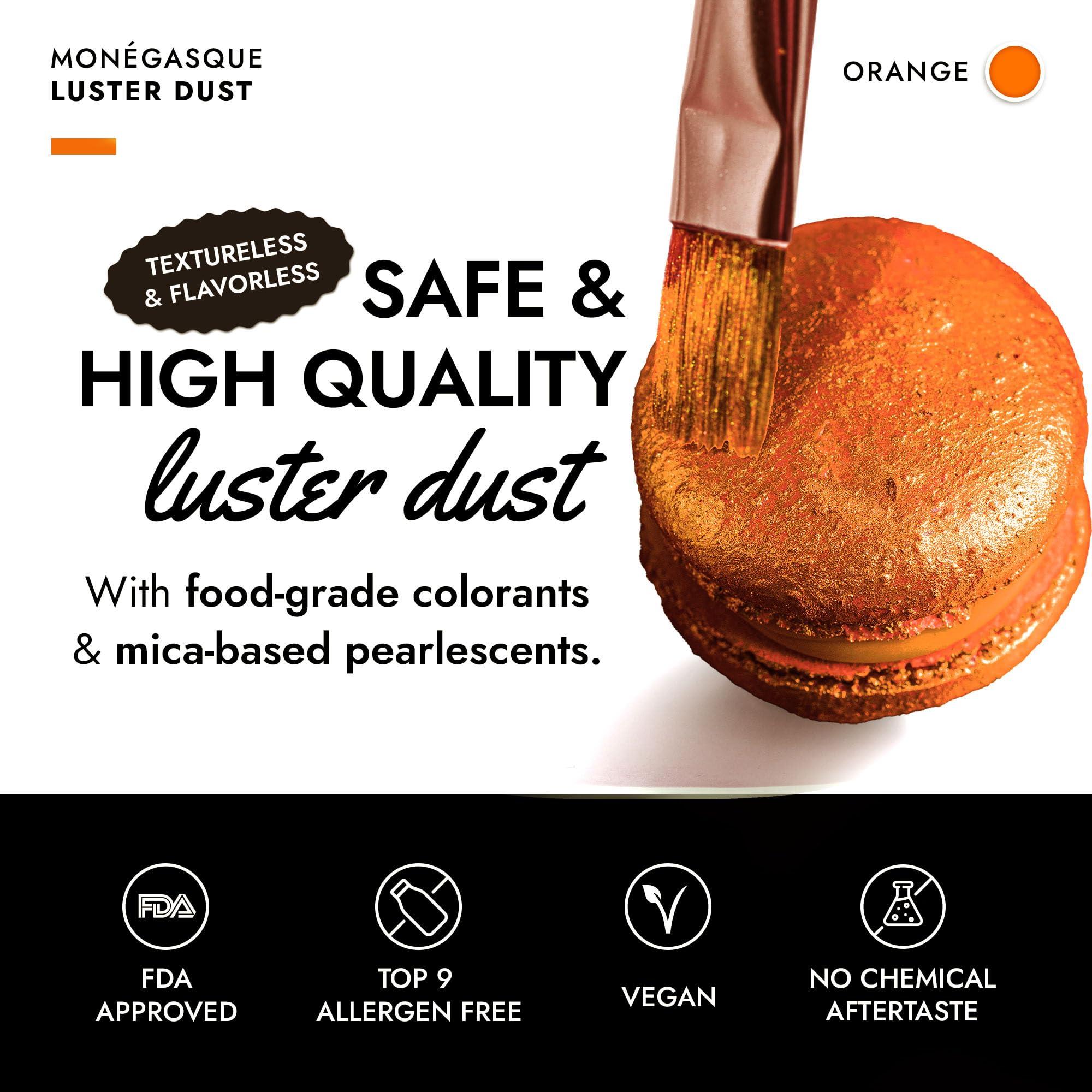 MONÉGASQUE MONGASQUE Orange Edible Glitter for Cakes 7g Valentines Drink Glitter Edible Cake Decorations Glitter Orange Edible Glitter for Drinks Cake Glitter Luster Dust Edible Glitter for Cocktails