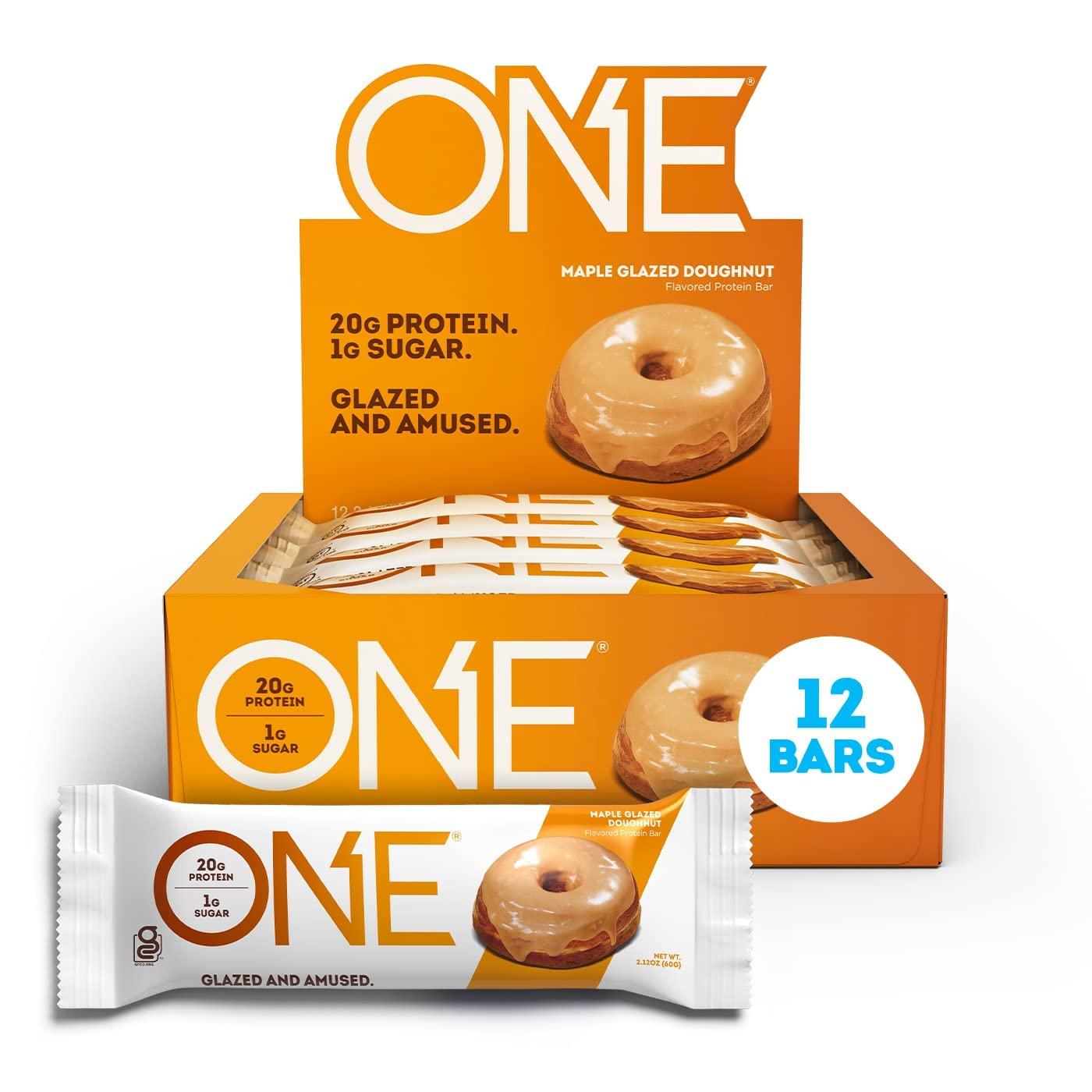 ONE ONE Protein Bars, Chocolate Chip Cookie Dough, Gluten Free Protein Bars with 20g Protein & Protein Bars, Maple Glazed Doughnut, Gluten-Free Protein Bar with 20g Protein and only 1g Sugar