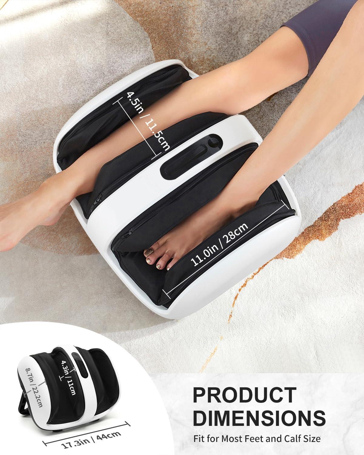 Nekteck Nekteck Foot Shiatsu Massager for Circulation and Pain Relief, Smart Electric Massage Machine with Heat, Deep Kneading, Vibration for Feet, Calf, Arm Muscle Relax White (APP Control)
