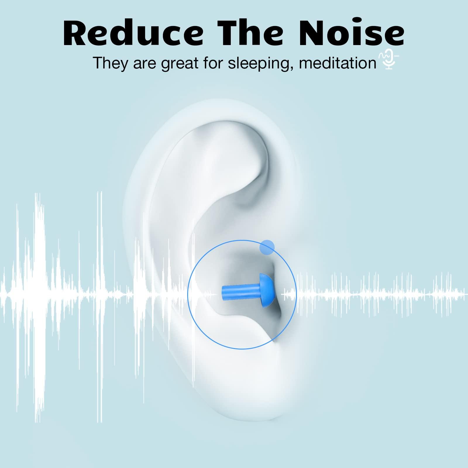 Tondiamo 150 Pairs Silicone Ear Plugs Bulk Individually Wrapped Noise Cancelling Earplugs for Sleeping Reusable Noise Reduction Earplugs Colorful Soft Ear Plugs with Carry Case for Swimming Snoring