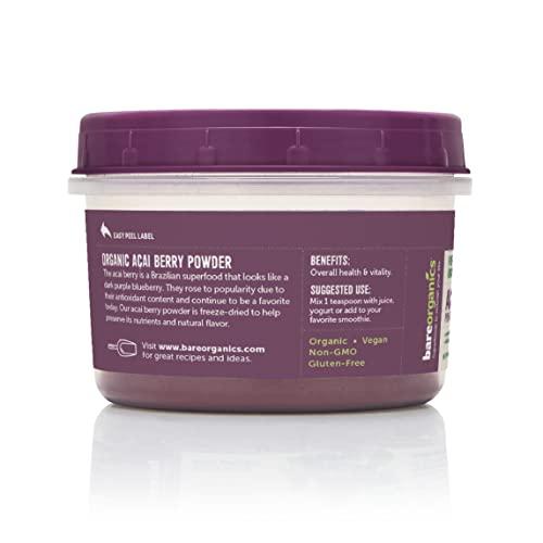 BareOrganics BareOrganics Acai Berry Powder, Superfood Powder, Organic Dietary Supplement, 4 Ounces
