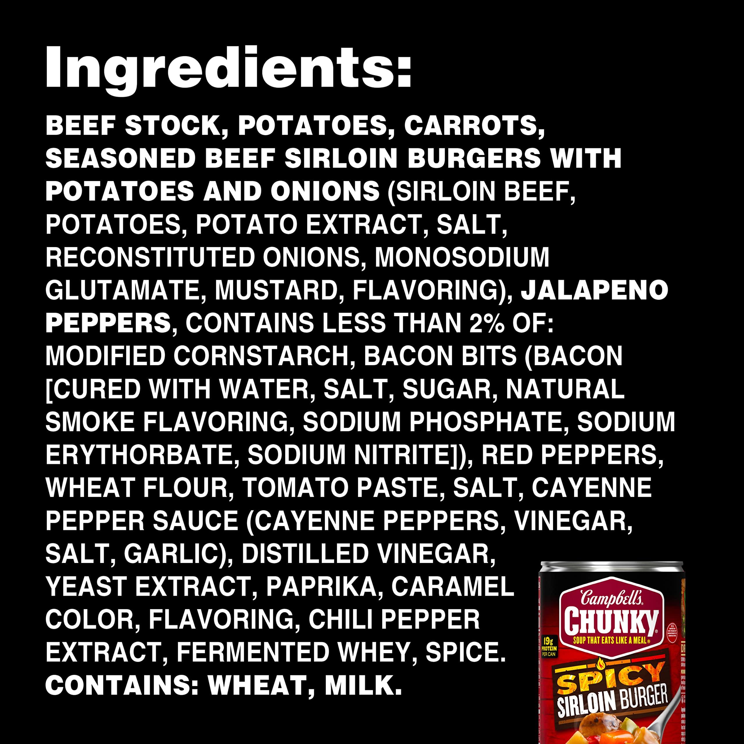 Campbell\'s Campbell\'s Chunky Soup, Spicy Sirloin Burger Soup, 18.8 Ounce Can (Pack of 2)