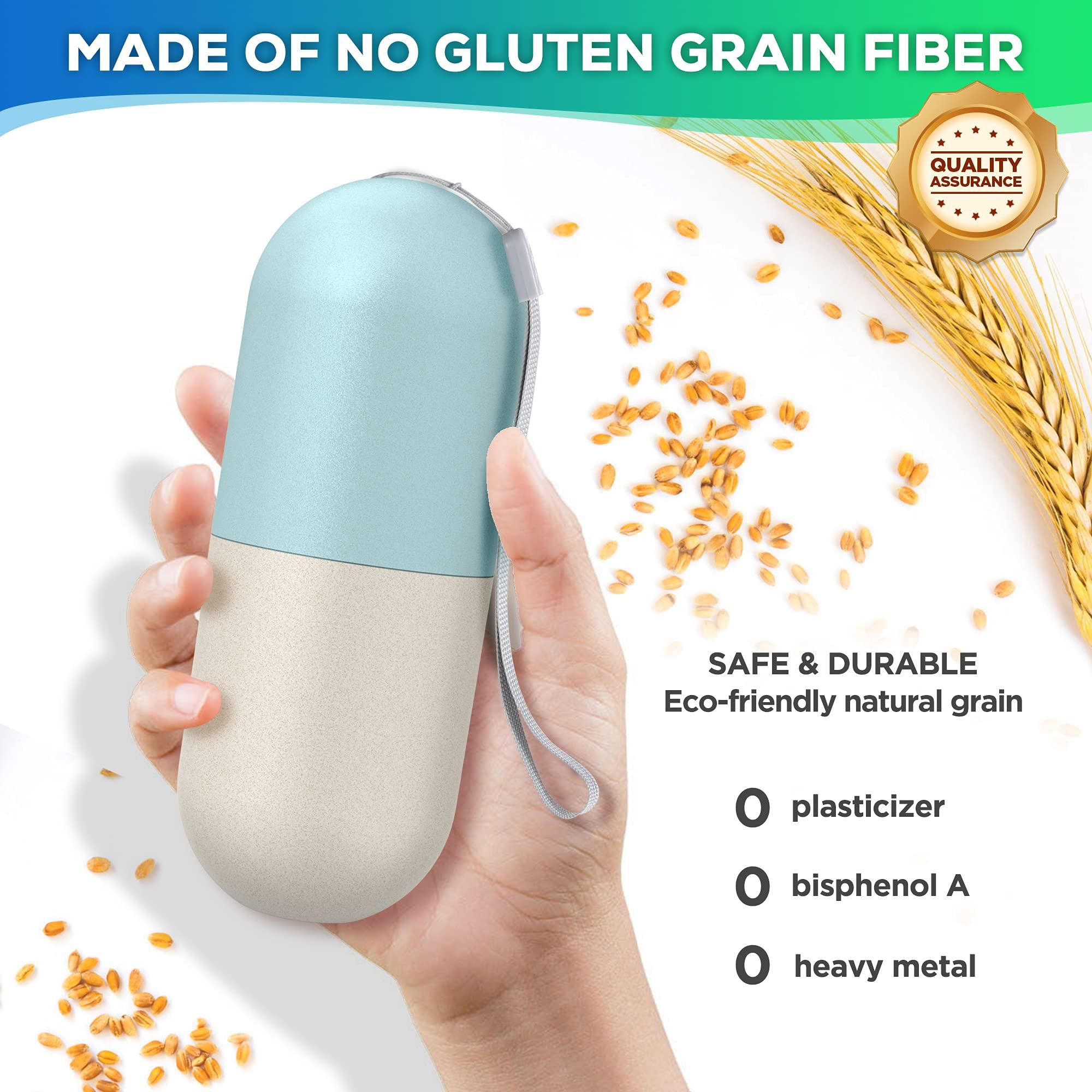 Zannaki Zannaki Upgrade Large Compartment Grain Fiber Moisture Proof Cute Weekly Pill Organizer, Laser Carving Markings, BPA Free Travel Hiking 7 Day Pill Box Case to Hold Pills,Vitamins,Fish Oil,Supplements