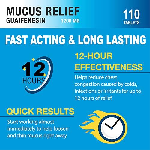 P Puregen Labs Puregen Labs Mucus Relief 12 Hour Extended Release Guaifenesin 1200mg Maximum Strength | Total 330 Tablets | Relief from Cough, Cold, Nasal & Chest Congestion | Expectorant | Extended Release