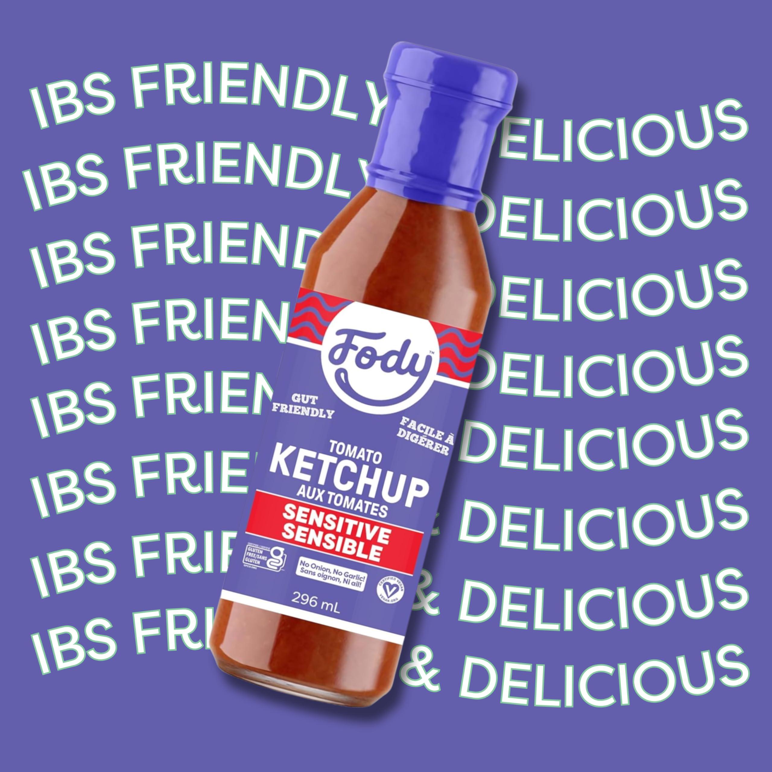 Fody Fody Foods Vegan Regular Tomato Ketchup, Low Fodmap Certified, Sensitive Recipe, Gut & IBS Friendly Condiment, Non GMO, 2 Pack
