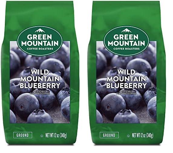 Green Mountain Coffee Roasters Green Mountain Coffee Roasters Wild Mountain Blueberry, Ground Coffee, Flavored Light Roast, Bagged 12 Oz, 1 Count (Pack of 2)