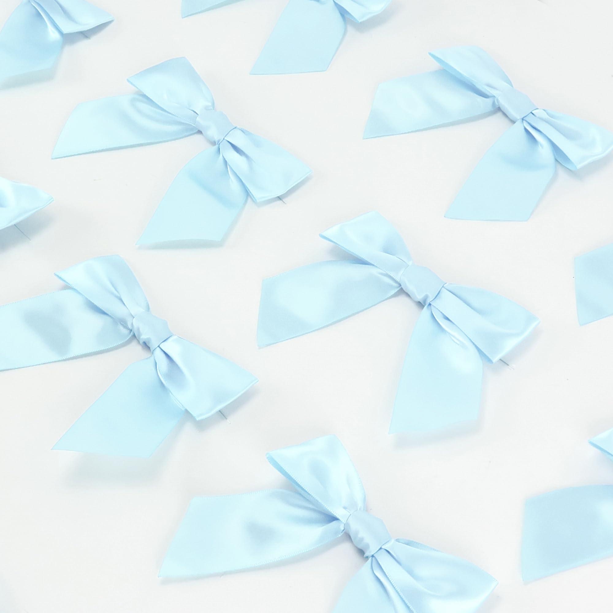 AIMUDI AIMUDI Blue Bows for Baby Shower 4.5\" Pre-Tied Baby Blue Bows with Twist Ties Light Blue Ribbon Bows for Crafts Premade Bows for Gift Wrap Christmas Tree Wedding Decor Gender Reveal Party - 36 PCs