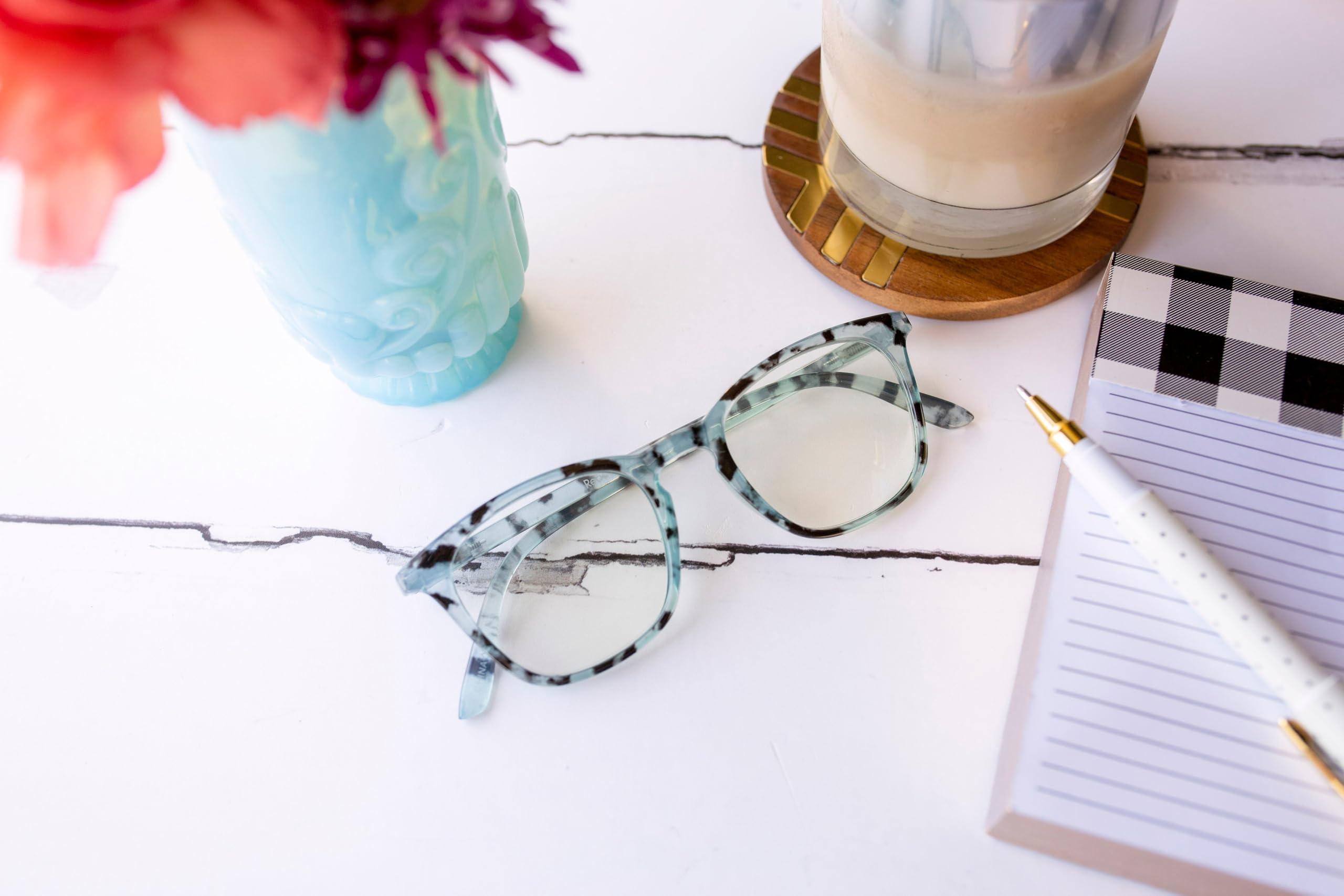 Readers Readers.com Reading Glasses: The Blaire Blue Light Reader square Style for Men and Women