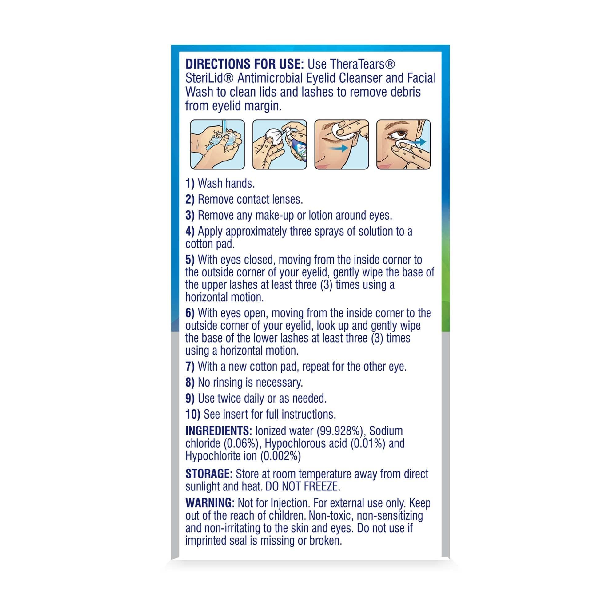 TheraTears Thera Tears Steralid Antimicrobial Eyelid Cleanser and Stye Eye Therapy Reusable Warming Compress