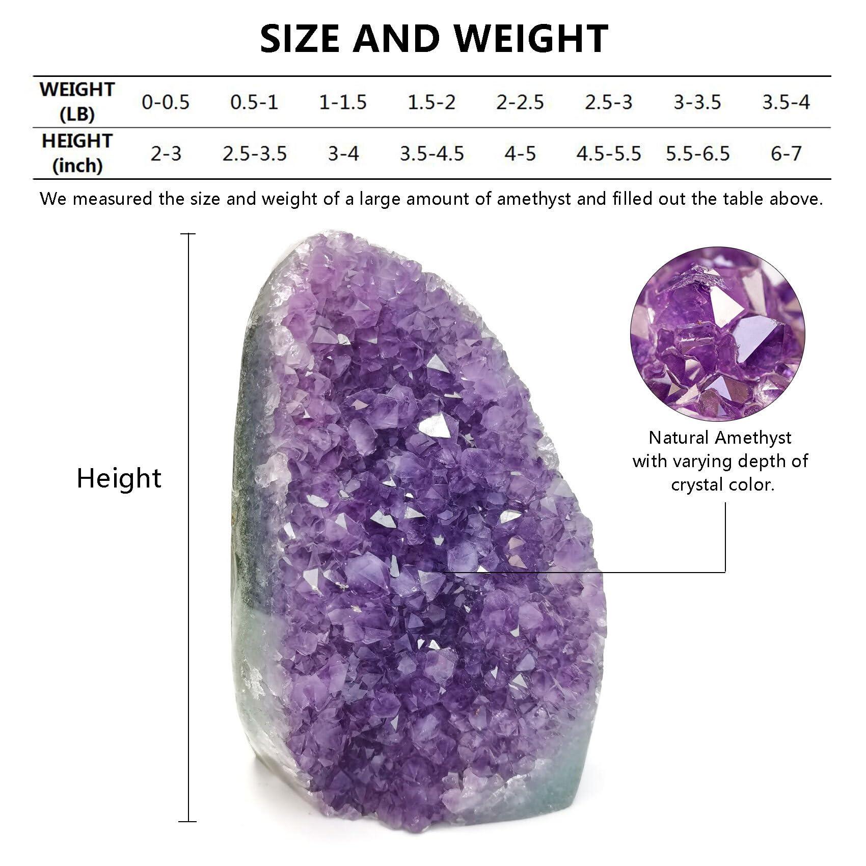 WAFUNNE Amethyst Crystal Geodes Purple Crystals Rock Cluster Quartz Raw Healing Crystals 6-7LB