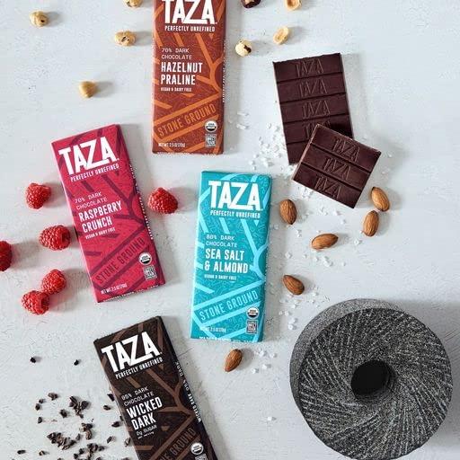 Taza Chocolate Taza Chocolate Organic Amaze Bar 80% Stone Ground, Cacao Crunch, 2.5 Ounce (1 Count), Vegan