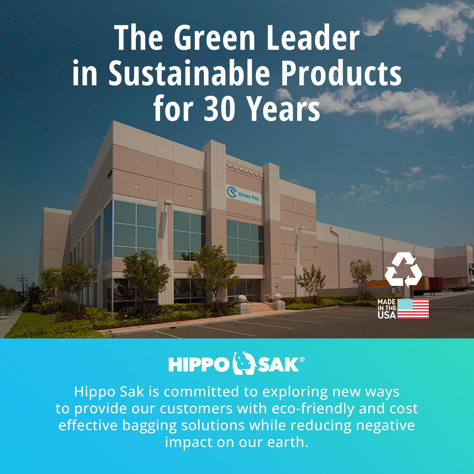 Hippo Sak Hippo Sak - Plant Based Tall Kitchen Garbage Bags with Ergonomic Handles - 13 Gallon Trash Bags - Recyclable & Eco Friendly - Super Strong and Leak Proof Tall Kitchen Trash Bags (90 Count)