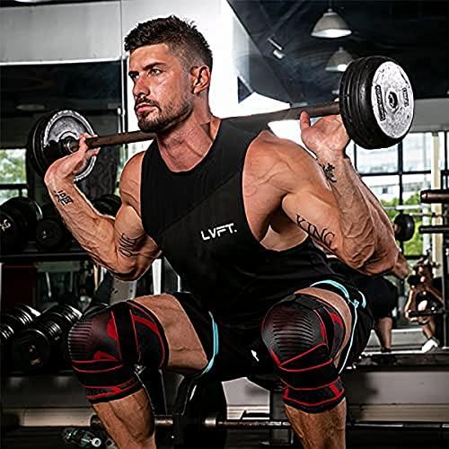 Freeior Freeior Sports Knee Pad Fitness Gear Adjustable Knee Support Braces for Men and Women (M, A-red)