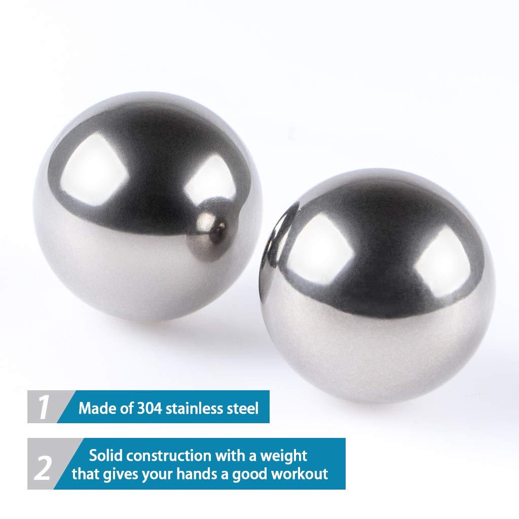 MDLUU MDLUU Stainless Steel Baoding Balls, 1.57 Inches Non - Chime Hand Massage Balls with Case, for Hand Exercise, 1 Pair