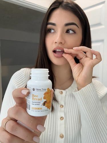 NTime Organic Bee Bread - Natural Fermented Pollen, Multivitamin for breast growth, Superfood for men, women, Vital Proteins, Immune Support & Energy Supplement