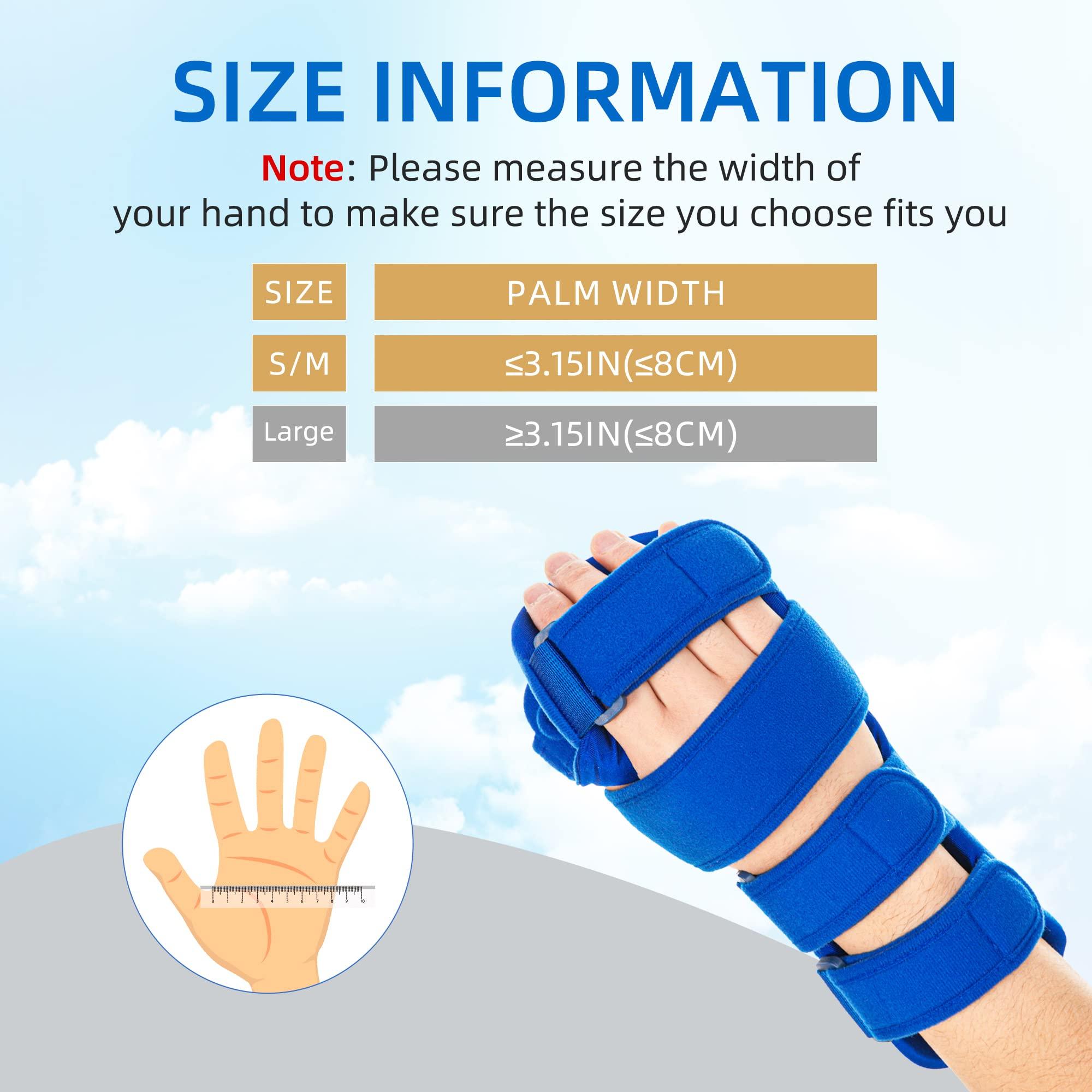 Fanwer Resting Hand Splint, Stroke Hand Therapy Equipment, Hand Brace with Finger Support for Stroke Recovery Patients, Carpal Tunnel Syndrome, Arthritis, Tendinitis, Metacarpal Breaks (Left)