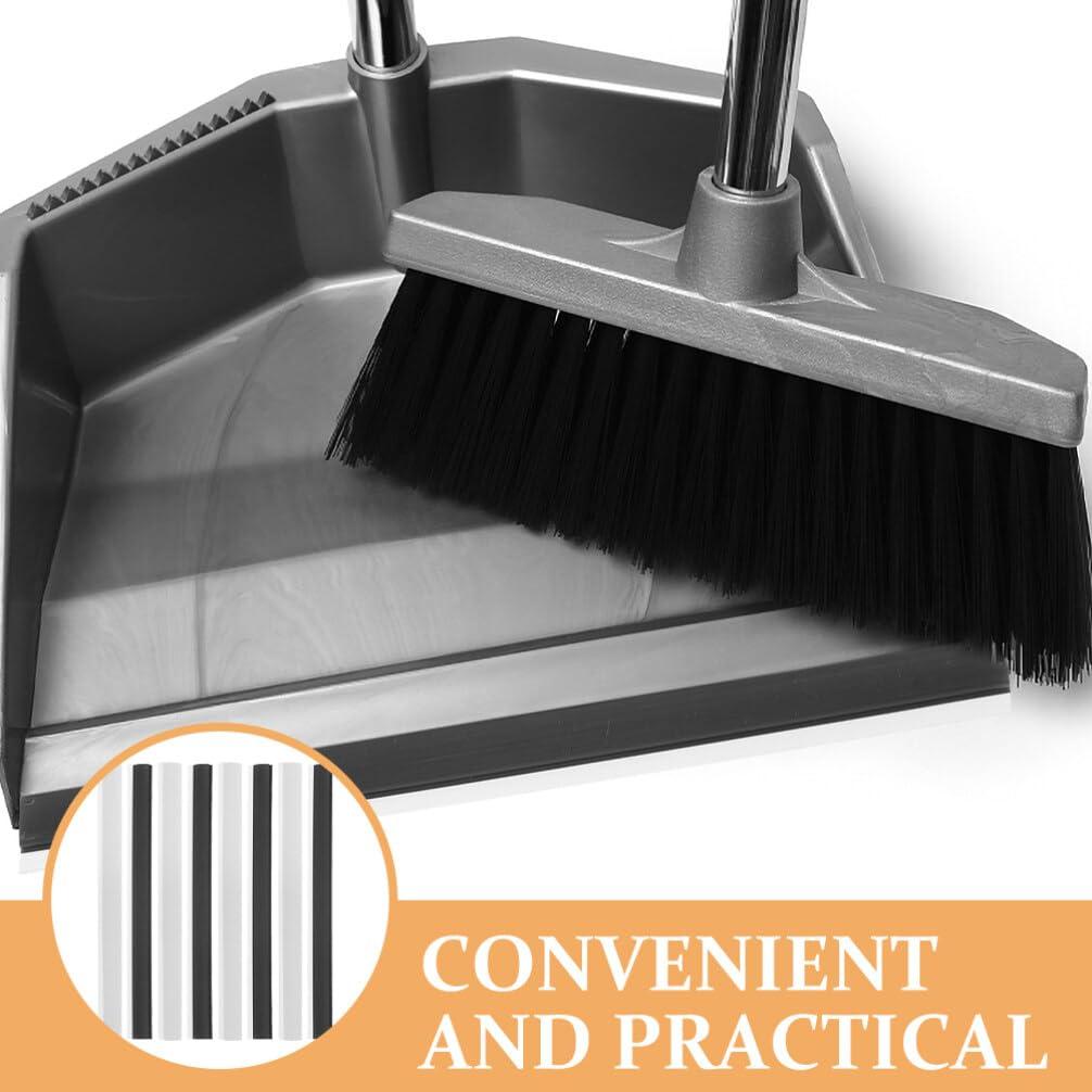 Gatuida Gatuida Plastic Strip Replacement for Dustpan, 8Pcs 26cm Dustpans Edge Bar Dust Pan Inlet Soft Pressing Strips Garbage Shovel Closing Edges Straps Dustpan Accessories Gray Black