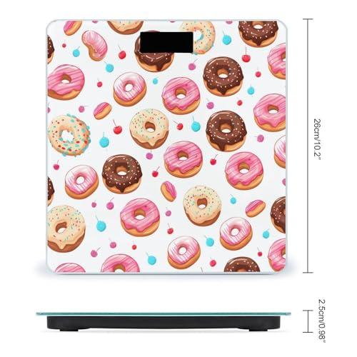 LJFABKY Donut Dood and Cherry Scale for Body Weight Smart Accurate Digital Bathroom Scale with Easy Read LCD, style