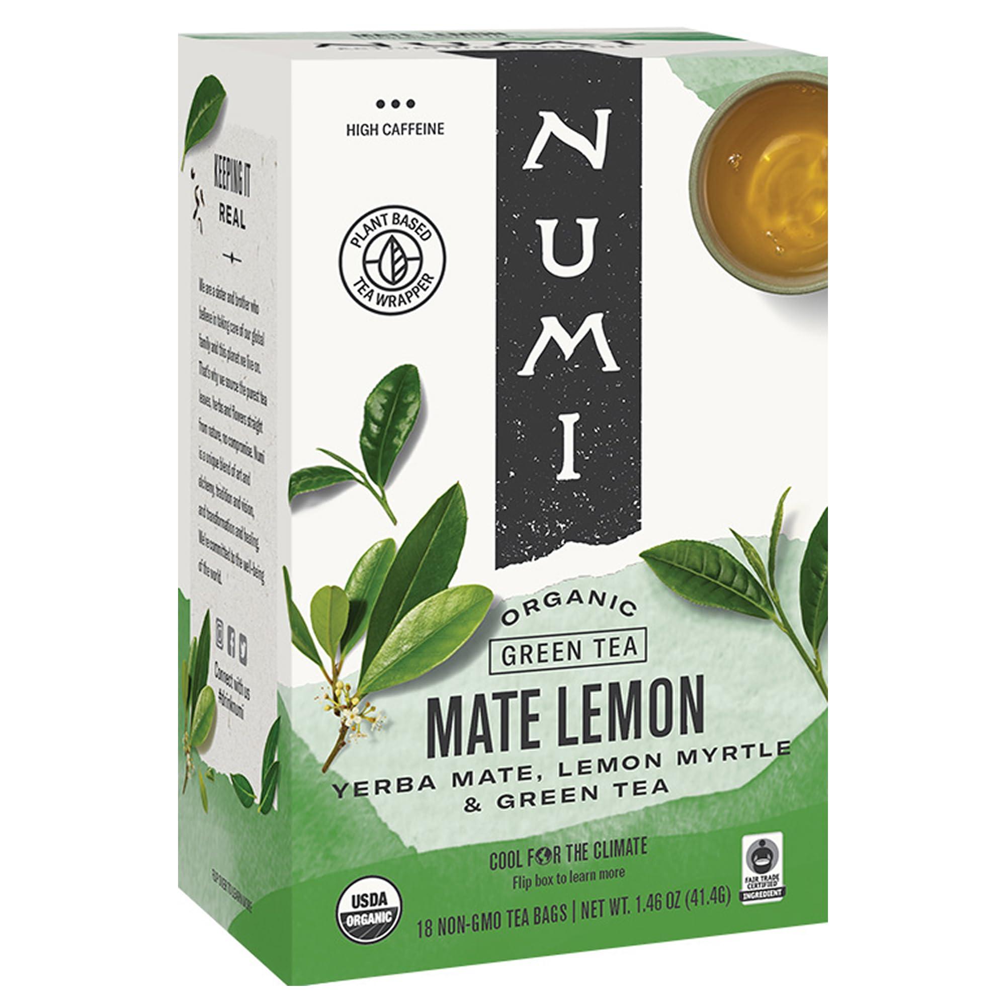 Numi Numi Tea Rainforest Green Tea Supplement, Mate Lemon, 18 Count