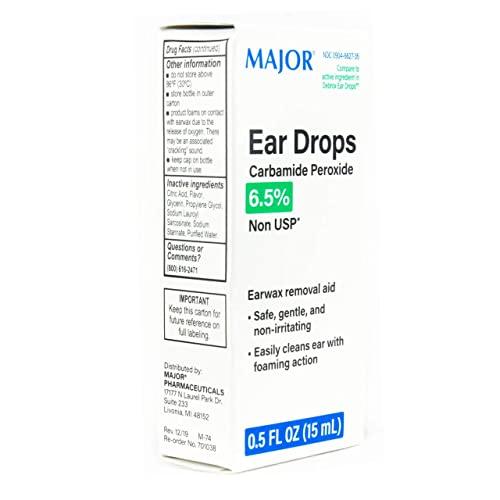 Major MAJOR Ear Drops Earwax Removal Aid 0.5oz 15mL CARBAMIDE PEROXIDE 6.5% USA