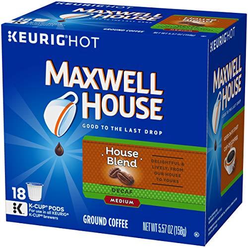 MAXWELL HOUSE Maxwell House Decaf House Blend Medium Roast K-Cup Coffee Pods (72 Pods, 4 Packs of 18)