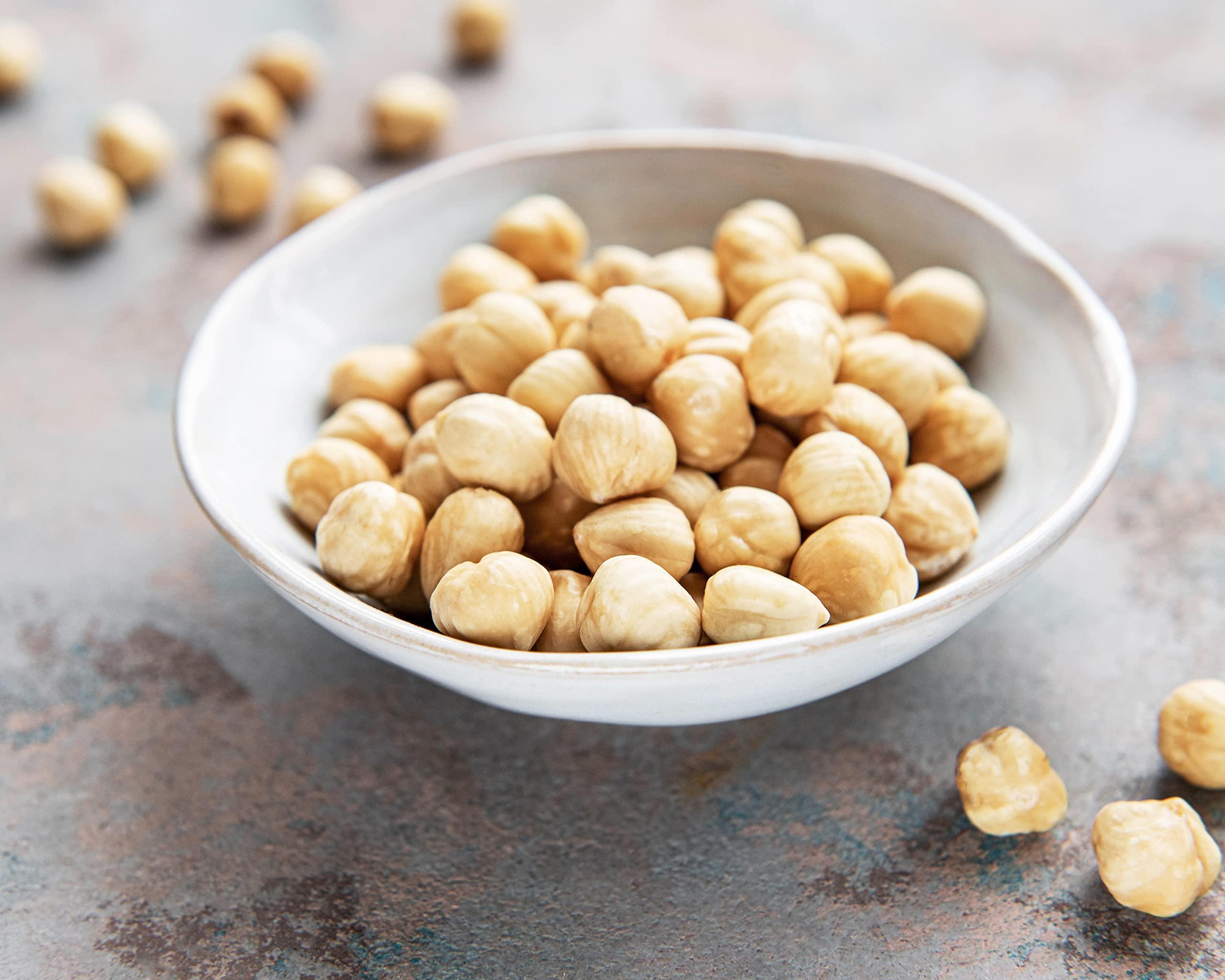 Food to Live Food to Live - Organic Raw Blanched Hazelnuts, 8 Pounds - Non-GMO Filberts, No Skin, Unsalted, Unroasted, Vegan, Bulk Nuts. Good Source of Protein