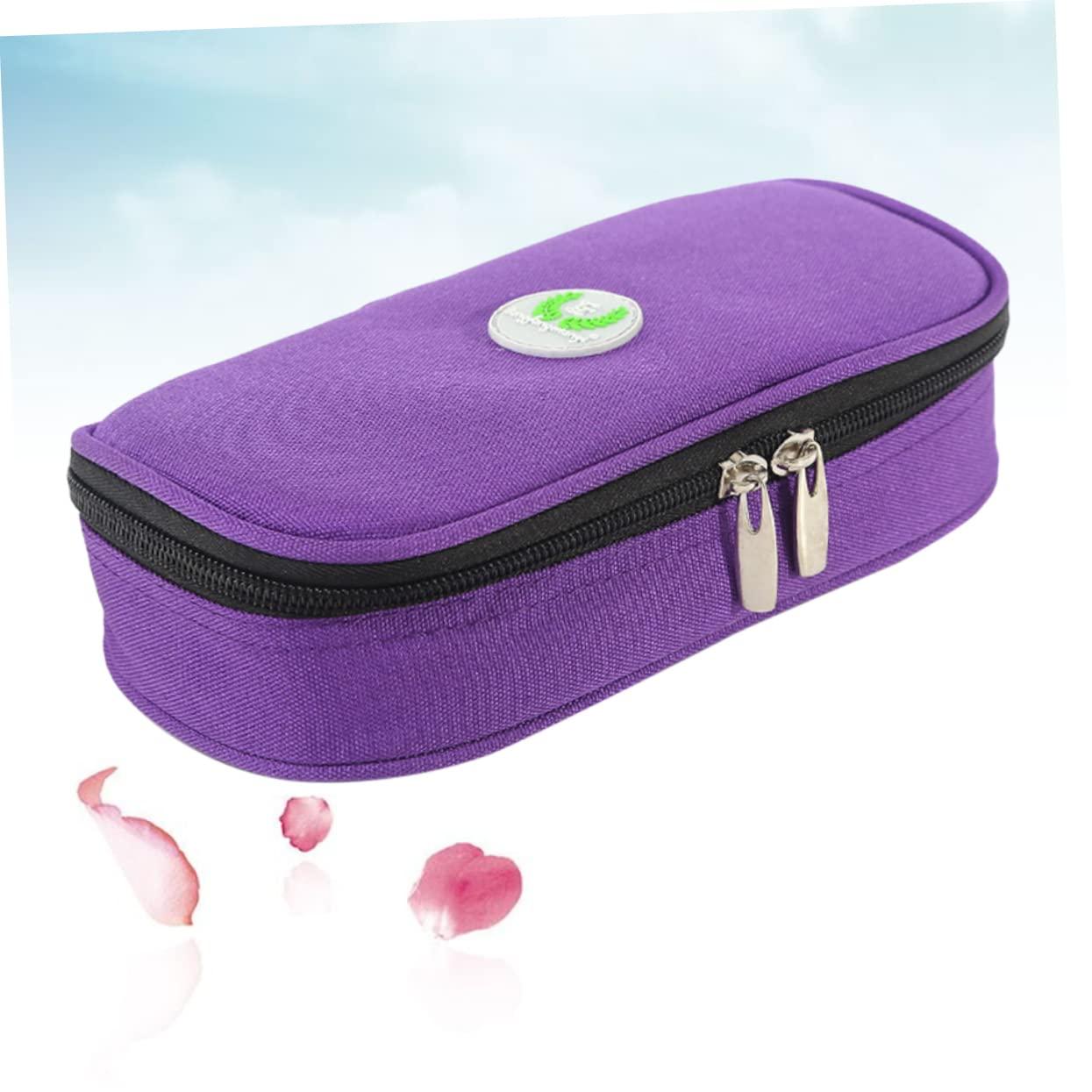 FOMIYES FOMIYES Medicine Storage Bag for Travel Cooler Insulated Container Oxford Material Portable Case Accessory Purple No Ice Included