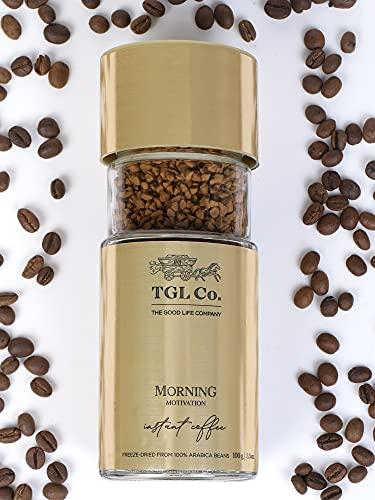 TGL Co. The Good Life Company TGL Co. The Good Life Company Morning Motivation Instant Coffee Powder (100 gm), Freeze Dried from 100% Arabica Coffee Beans Glass Bottle