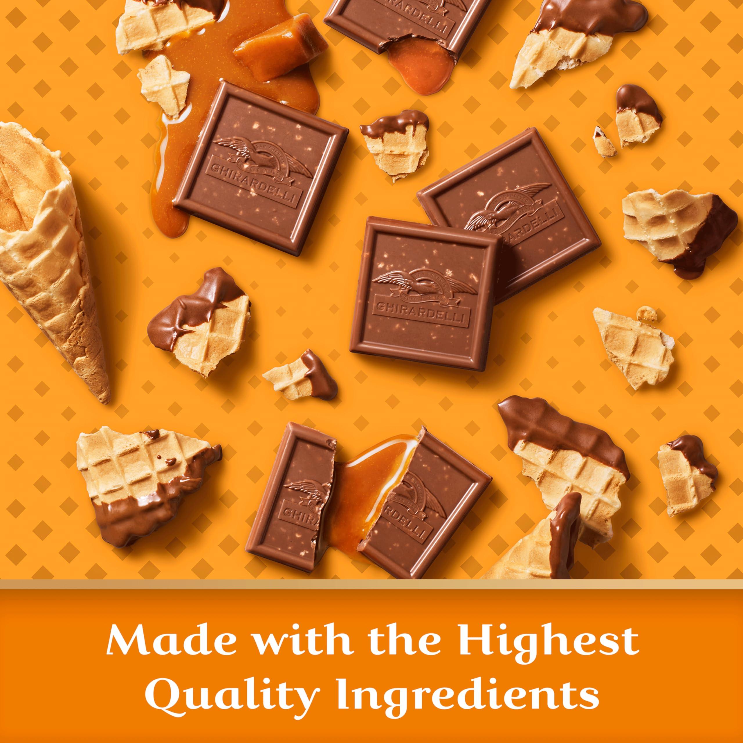 Ghirardelli Chocolate Company GHIRARDELLI Milk Chocolate Caramel Waffle Cone Squares, 5.2 oz Bag