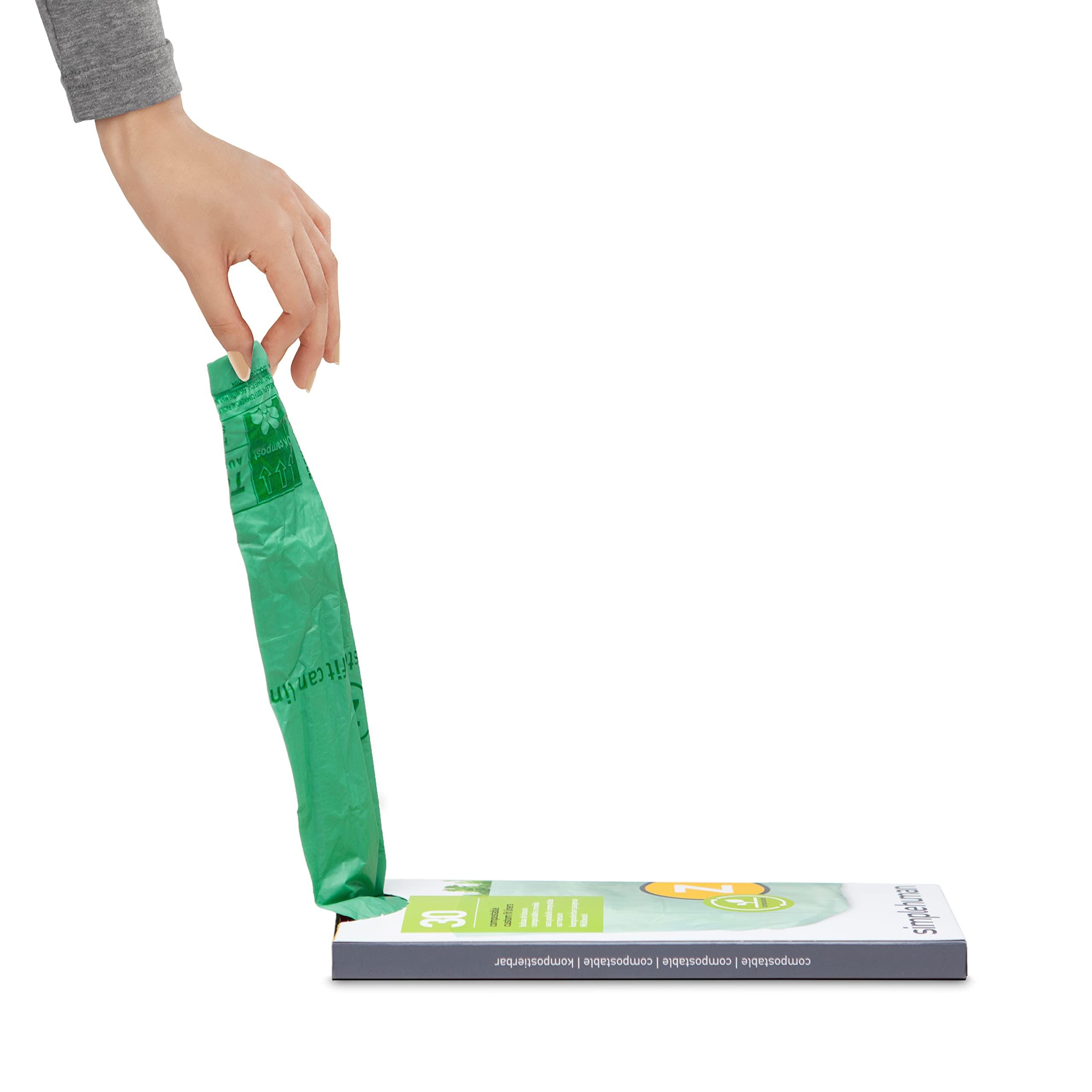 simplehuman simplehuman Code Z 30 Count, Genuine Custom Fit Liner, Compostable Trash Bags in Dispenser Packs