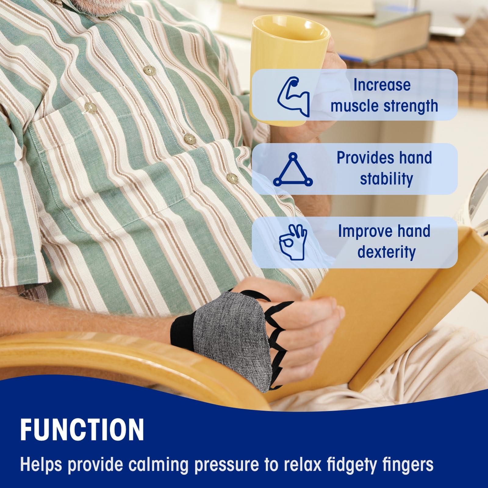 Zipcase Zipcase Weighted Gloves for Tremors to Provide Hand Stability and Improve Hand Dexterity, Perfect Writing Weights & Hand strenthening Tool (1/2lb, Left Gray