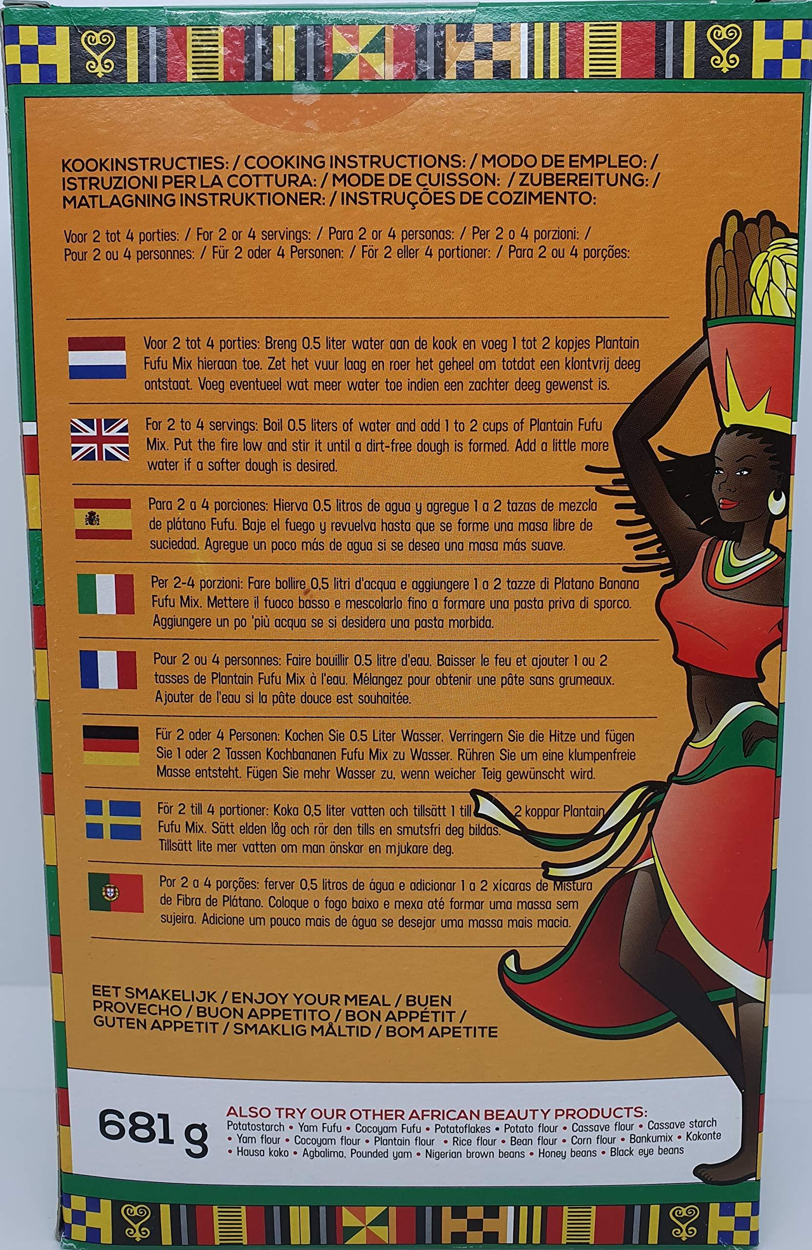 African Beauty Plantain Fufu Flour African Mix 24oz - Authentic, Premium Quality Fufu Flour with Real Plaintain - 100% Natural by African Beauty (1)