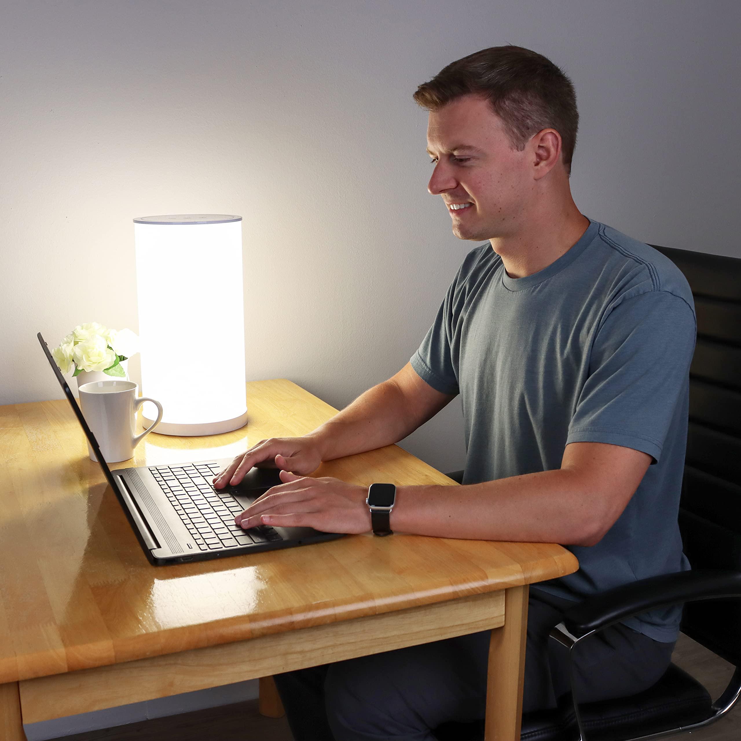 Bright Health Bright Health 14 Inch Light Therapy Lamp - 10,000 LUX - LED Sun Lamp Mood Light and Sunlight Lamp with 360 Degree Light Therapy to Fight Low Energy and Sunlight Deprivation, White