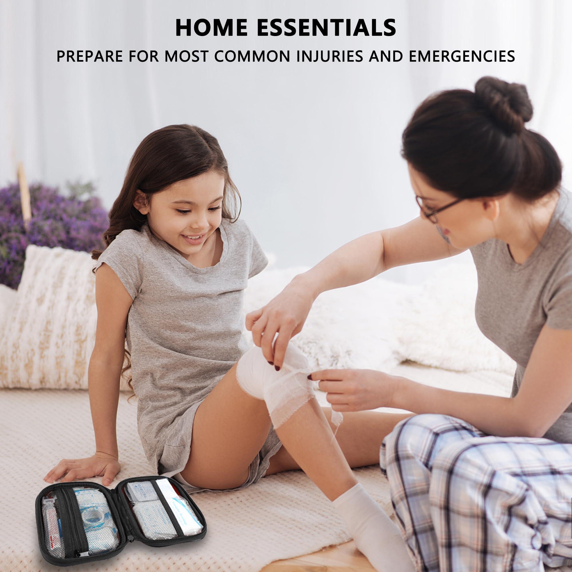 Atickyaid Mini First Aid Kit - 120 Piece Small Waterproof Hard Shell Medical Kit for Car, Home, Office, Travel, Camping, Sports, Outdoor, School - Emergency First Aid Supplies and Survival Kit