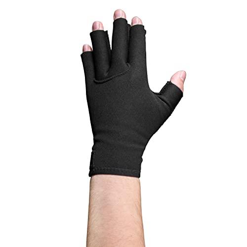 OTC OTC Resting Splint Glove, 5 Finger Semi-Rigid Splints, Open Tips, Black, Left Hand, Medium
