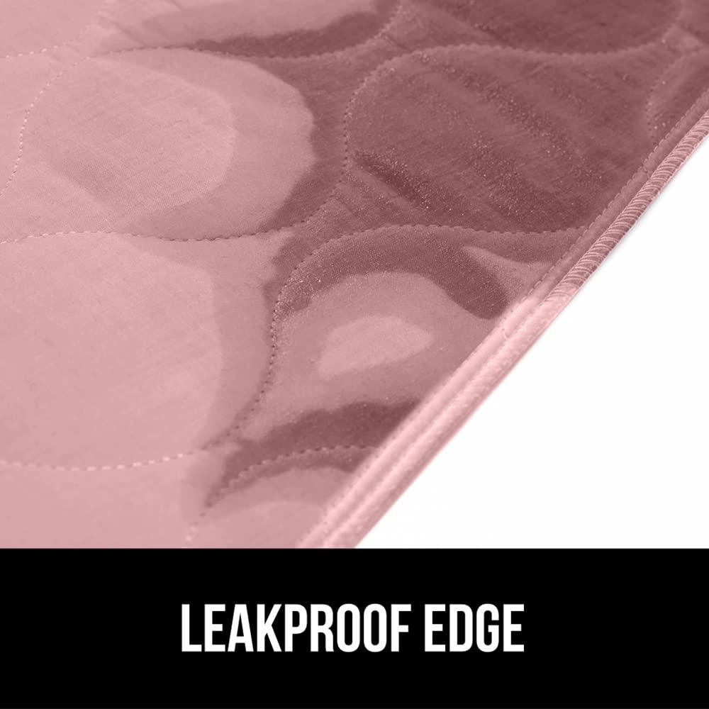 Gorilla Grip Gorilla Grip Washable Underpads, Waterproof Reusable Heavy Absorbency Incontinence Bed Pads, Leak Proof Toddler Mattress Pads, 52x34 Slip Resistant Pad Protector for Bedwetting, Adults and Kids, Pink