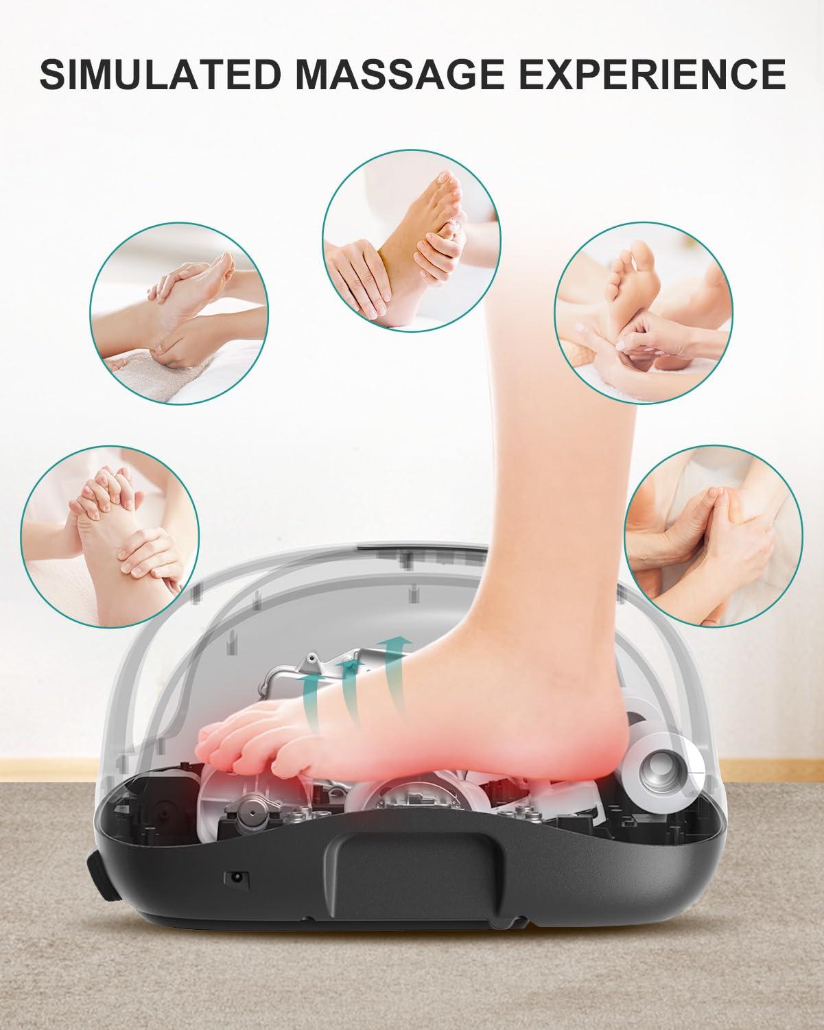 Nekteck Nekteck Foot Shiatsu Massager for Circulation and Pain Relief, Smart Electric Massage Machine with Heat, Deep Kneading, Vibration, Compression for Feet, Calf, Arm Muscle Relax Black (APP Control)
