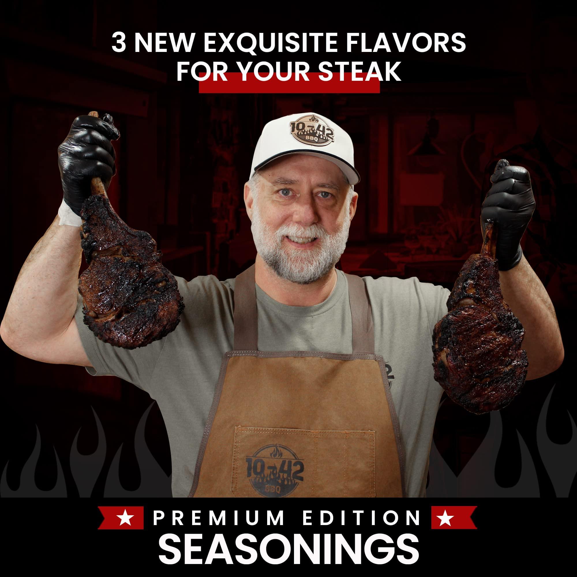 Five Star Seasonings 10-42 BBQ Coffee Meat Rub (NO MSG, Low Sodium) 0 Calorie | Premium Edition Steak Seasoning and Dry Rubs | Barbecue Spice Mix for Grilling Meat | Savory Flavor with Incredible Crust | 5 oz