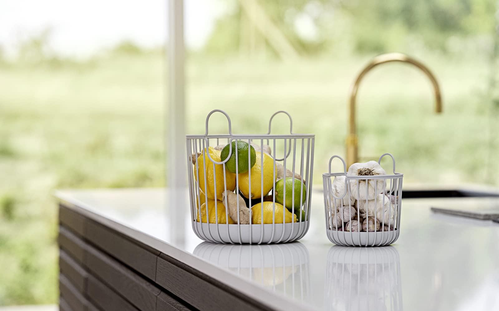 Zone Denmark Zone Denmark Inu Basket - Basket with Handles Crafted from Metal - with sleek and sturdy design - Stylish and Functional Storage for Kitchen, Bathroom, Children\'s Room, and Home Office- (Small)