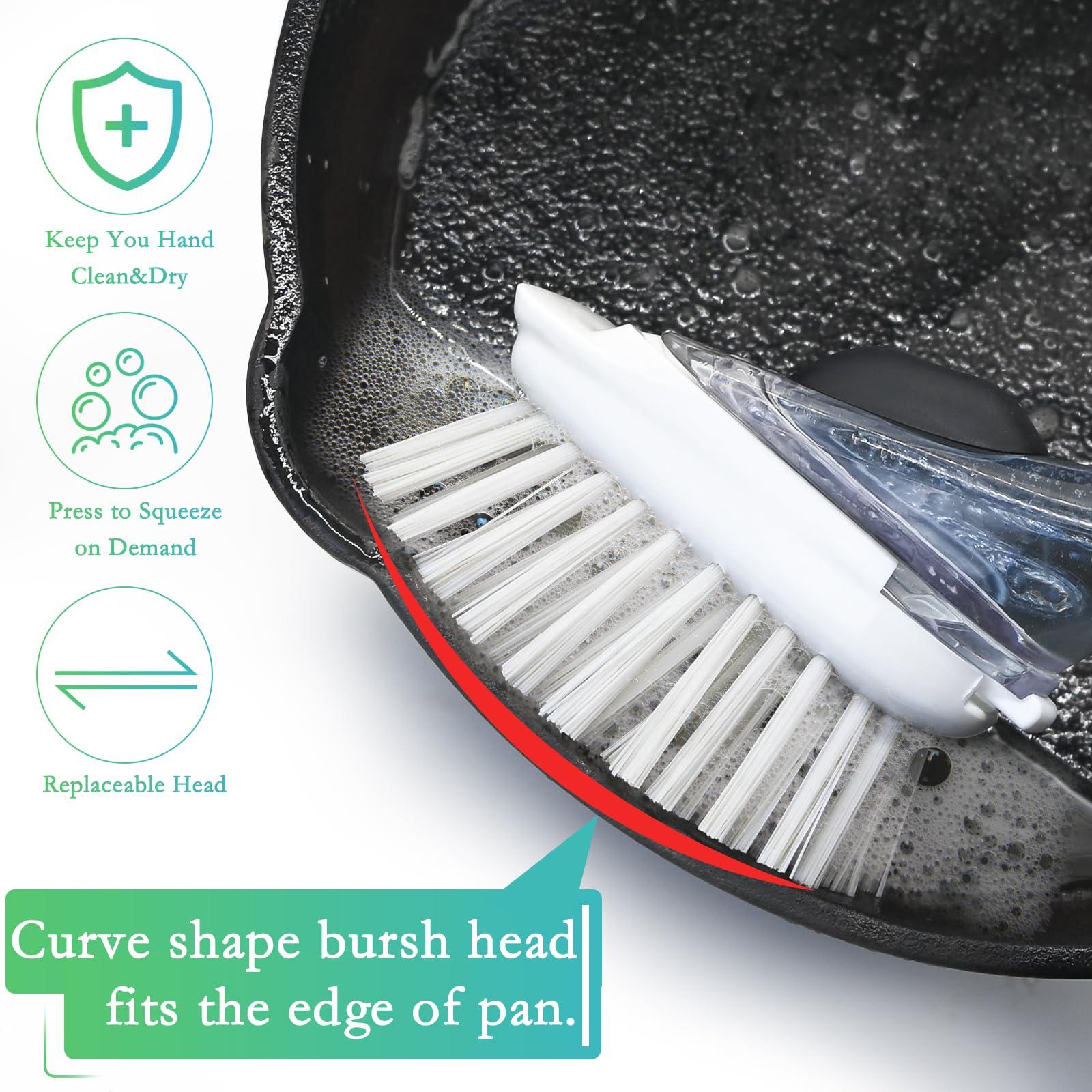 RIMAY New Brush Refills for OXO New Soap Dispensing Dish Brush - 8 Pack Dish Brush Cleaning Soap Dispensing Head Replacement for Scrubber