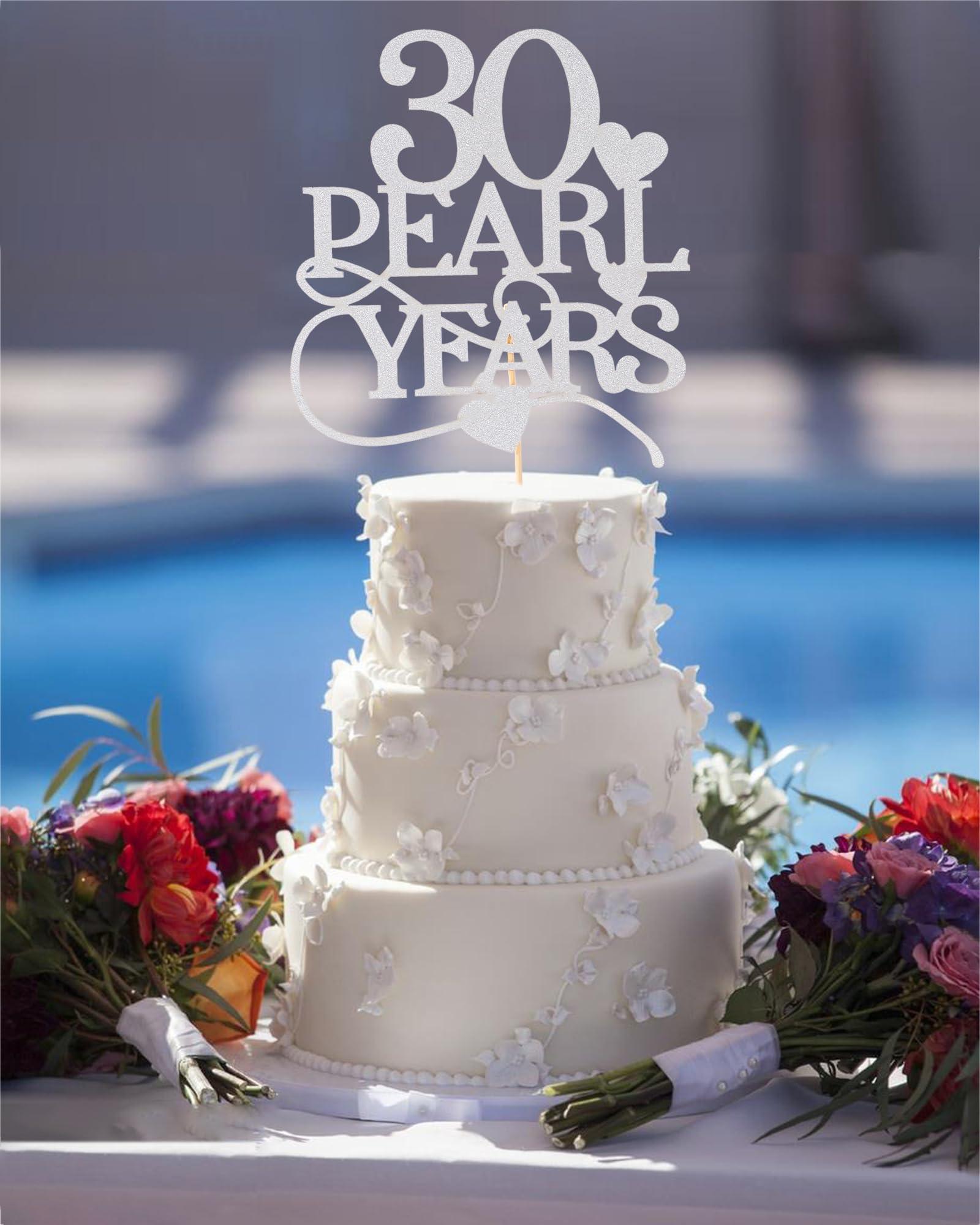 30 Pearl Years Cake Topper - Happy 30th AmarYYa - NineLife - Saudi Arabia, image size:1600x2000